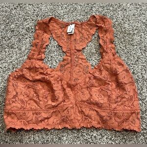 Wishlist Lace Bralette in Rust Orange Small